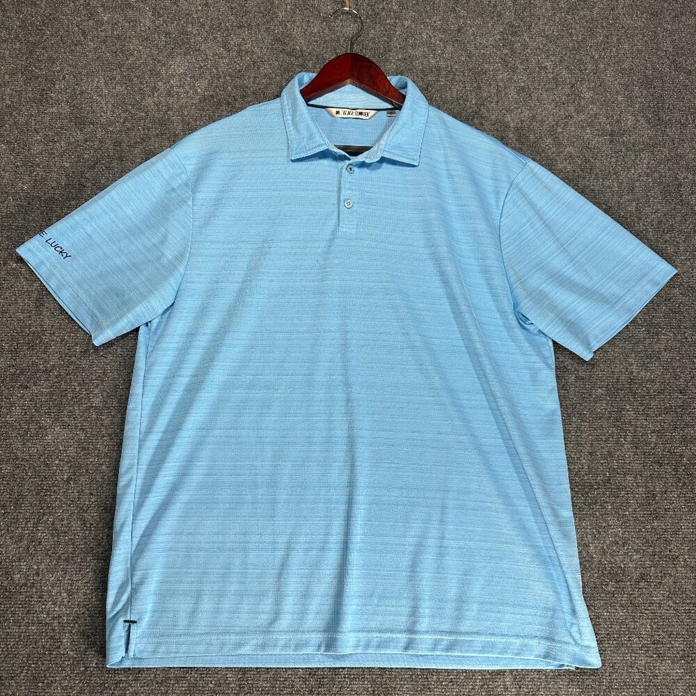 Black Clover Polo Shirt Mens XL Blue Short Sleeve Live Lucky SLeeve Logo